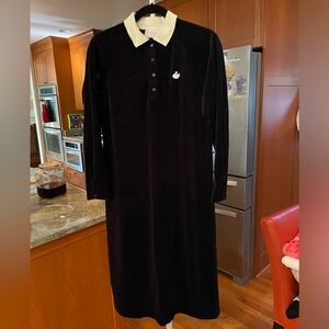 Vintage Gloria Vanderbilt for Johnathan Logan Velvet Polo Midi Dress
